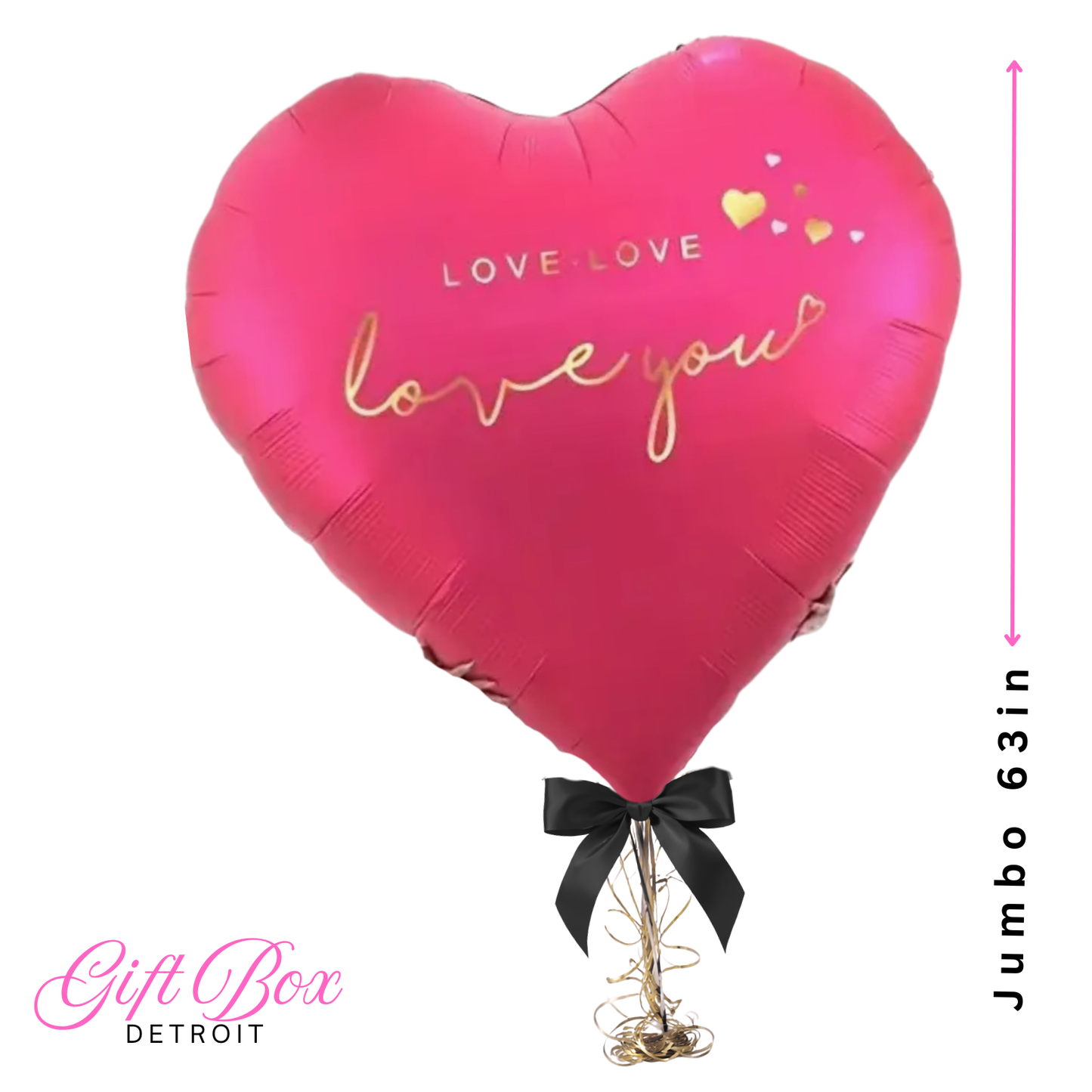 Fuchsia Jumbo Heart Premium Bouquet