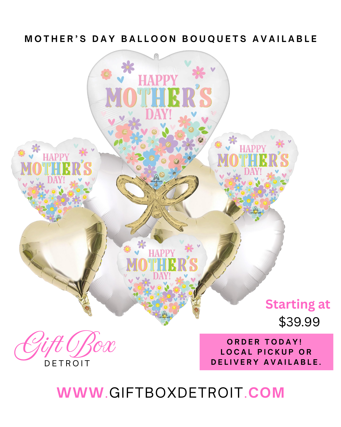 Mother's Day Satin Daisy Chain Balloon Bouquet
