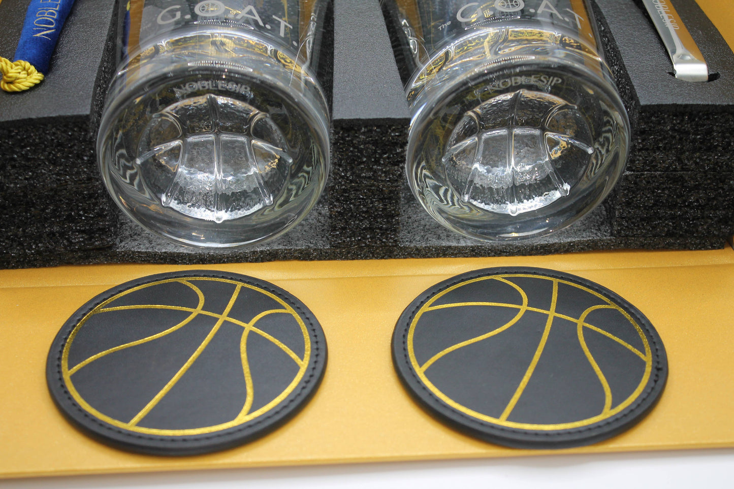 NOBLESIP - Whiskey Glasses PREMIUM Gift Set - for Basketball Lovers