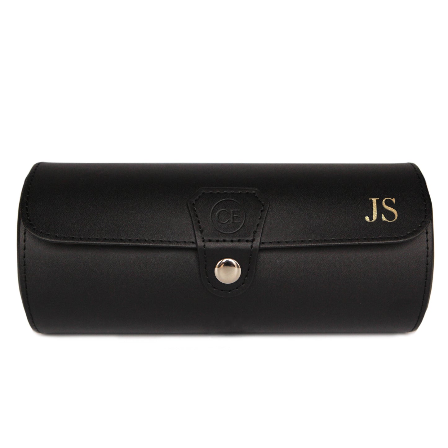 Travel Watch Case - Black Vegan Leather: Black Vegan Leather