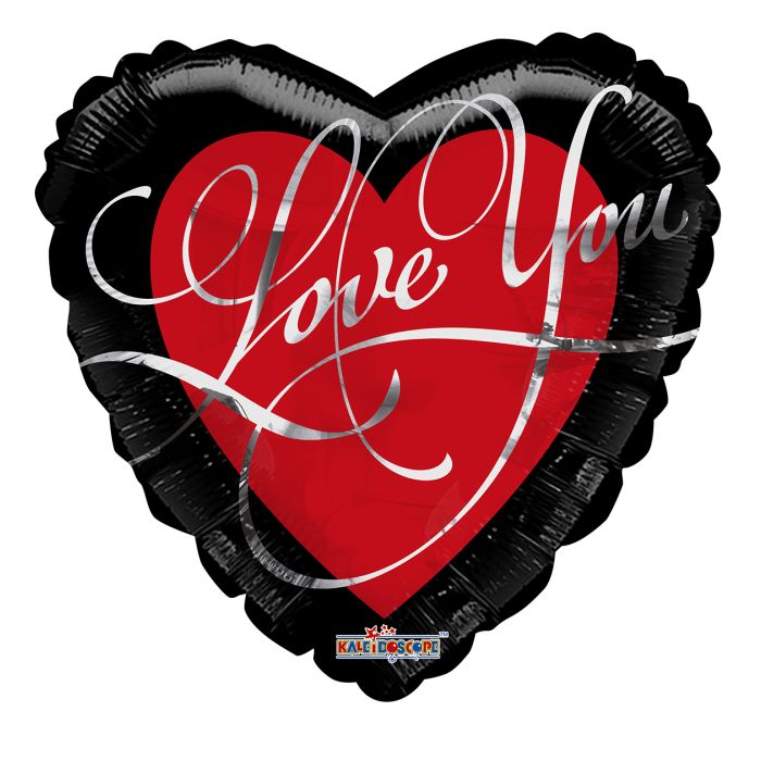 Silver Script I Love You Foil Balloon