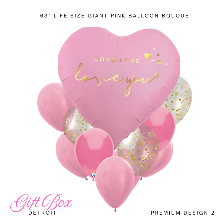 Pink Jumbo Heart Premium Bouquet