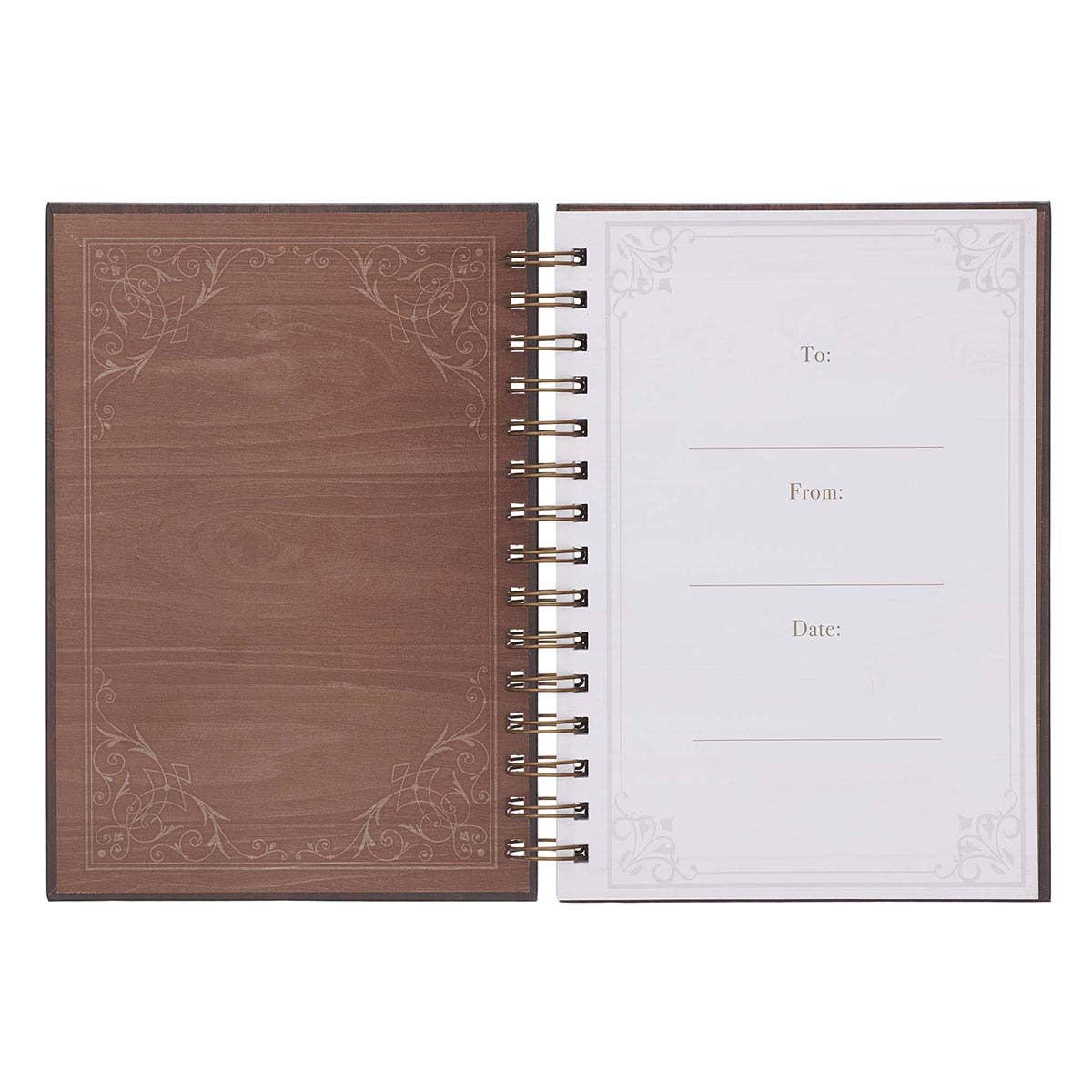 Christian Art Gifts - Journal Wirebound Brown Man of God 1 Tim. 6:11