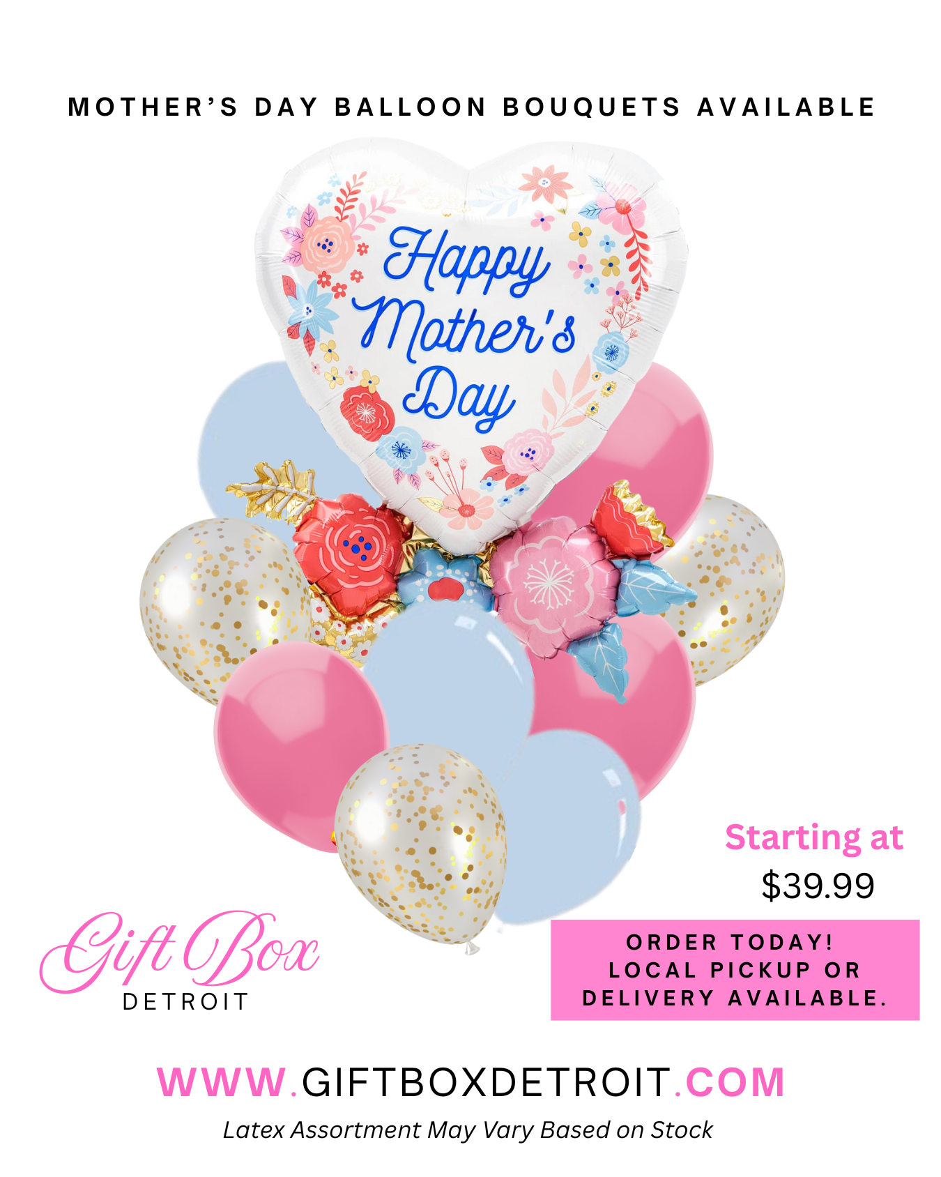 Mother's Day Artful Florals Balloon Bouquet