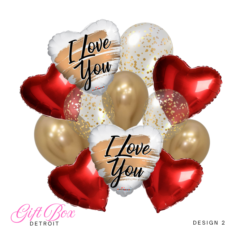 Brushed Hearts Deluxe Bouquet (Additional Colors Available)