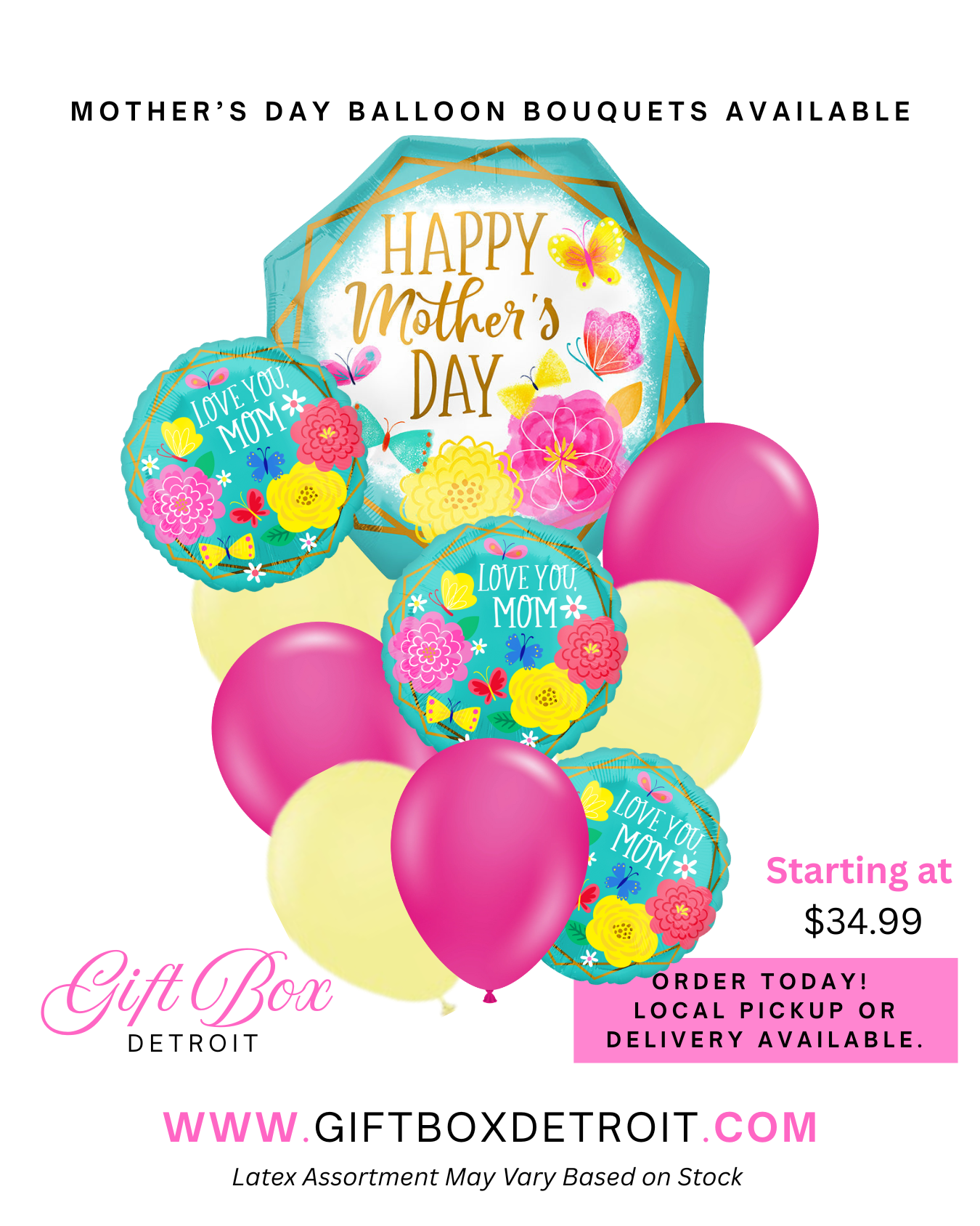 Love You Mom Balloon Bouquet