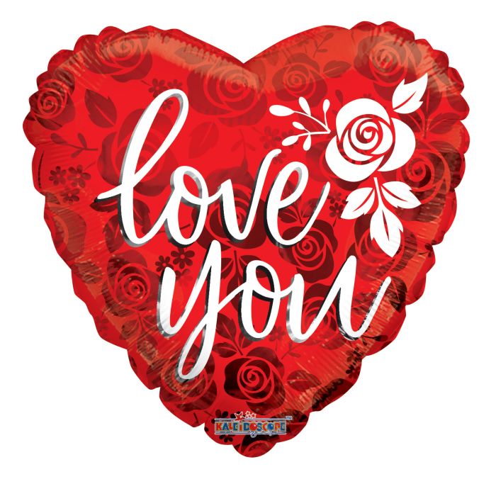 Love You Rose Foil Balloon