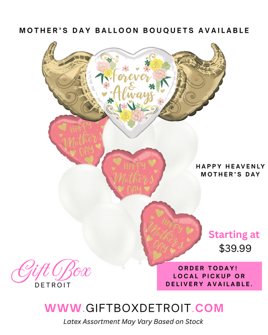 Forever and Always Angel Wings Bereavement Balloon Bouquet