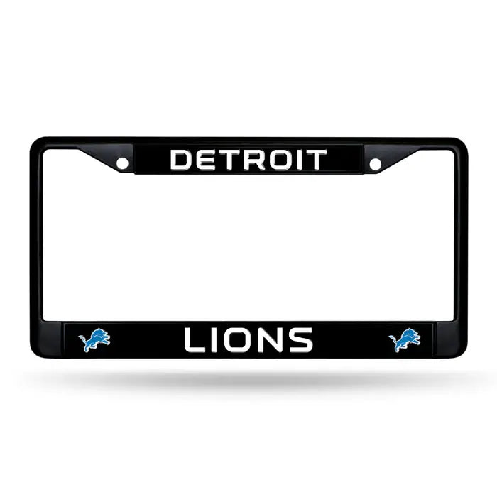 NFL Detroit Lions Black Metal License Plate Frame