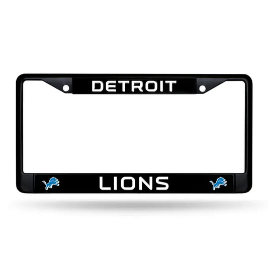 NFL Detroit Lions Black Metal License Plate Frame