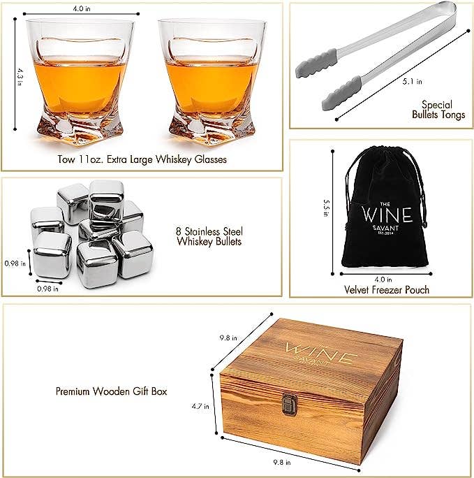 Luxurious Cigar Glasses - Set of 2, 10oz Cigar Holder Glass