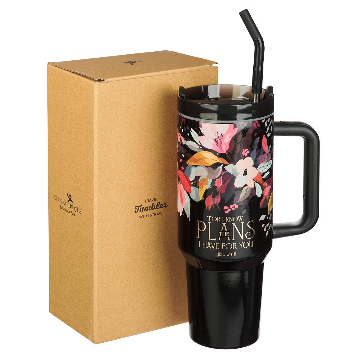 For I Know 40oz Tumbler w/straw - Jer. 29:11