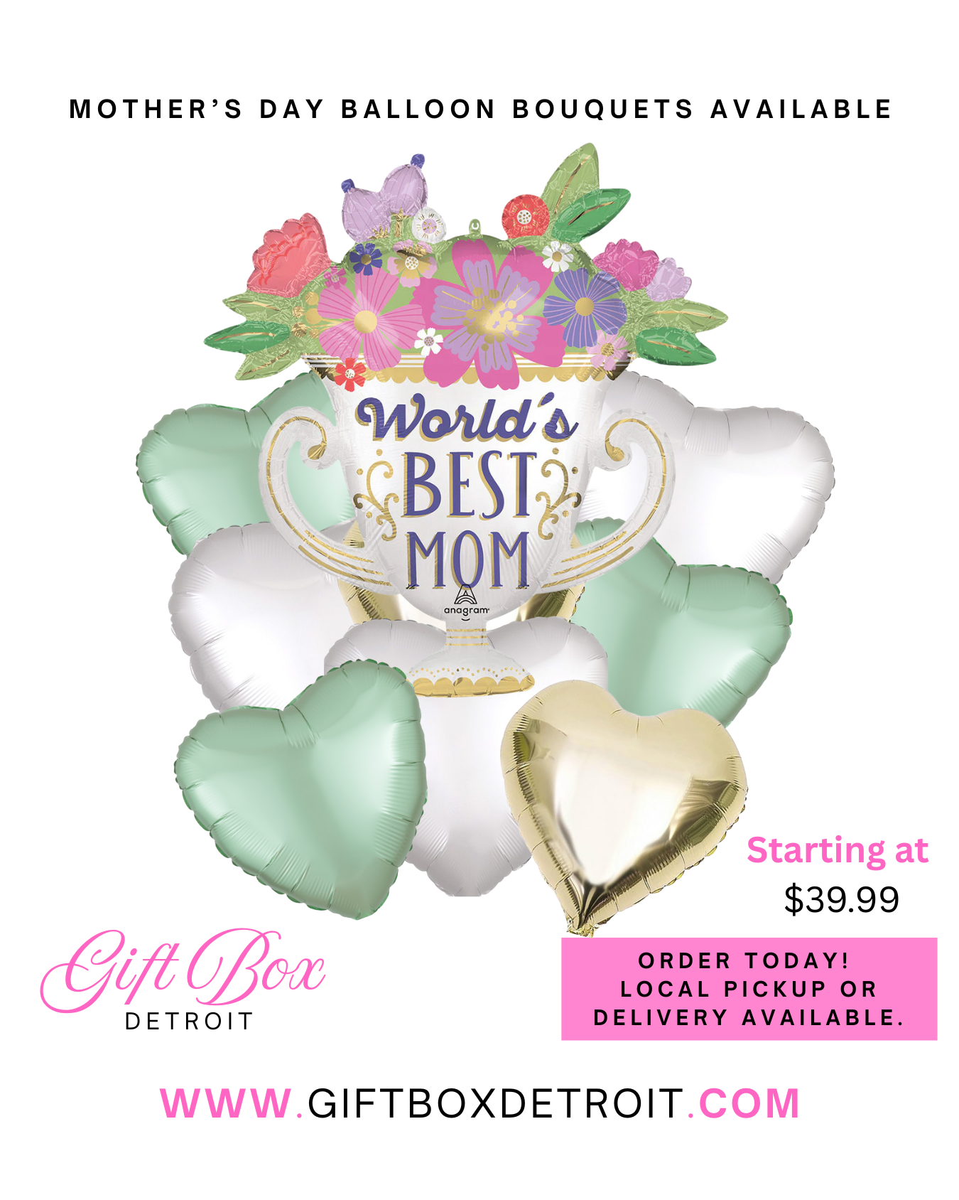 World's Best Mom Balloon Bouquet
