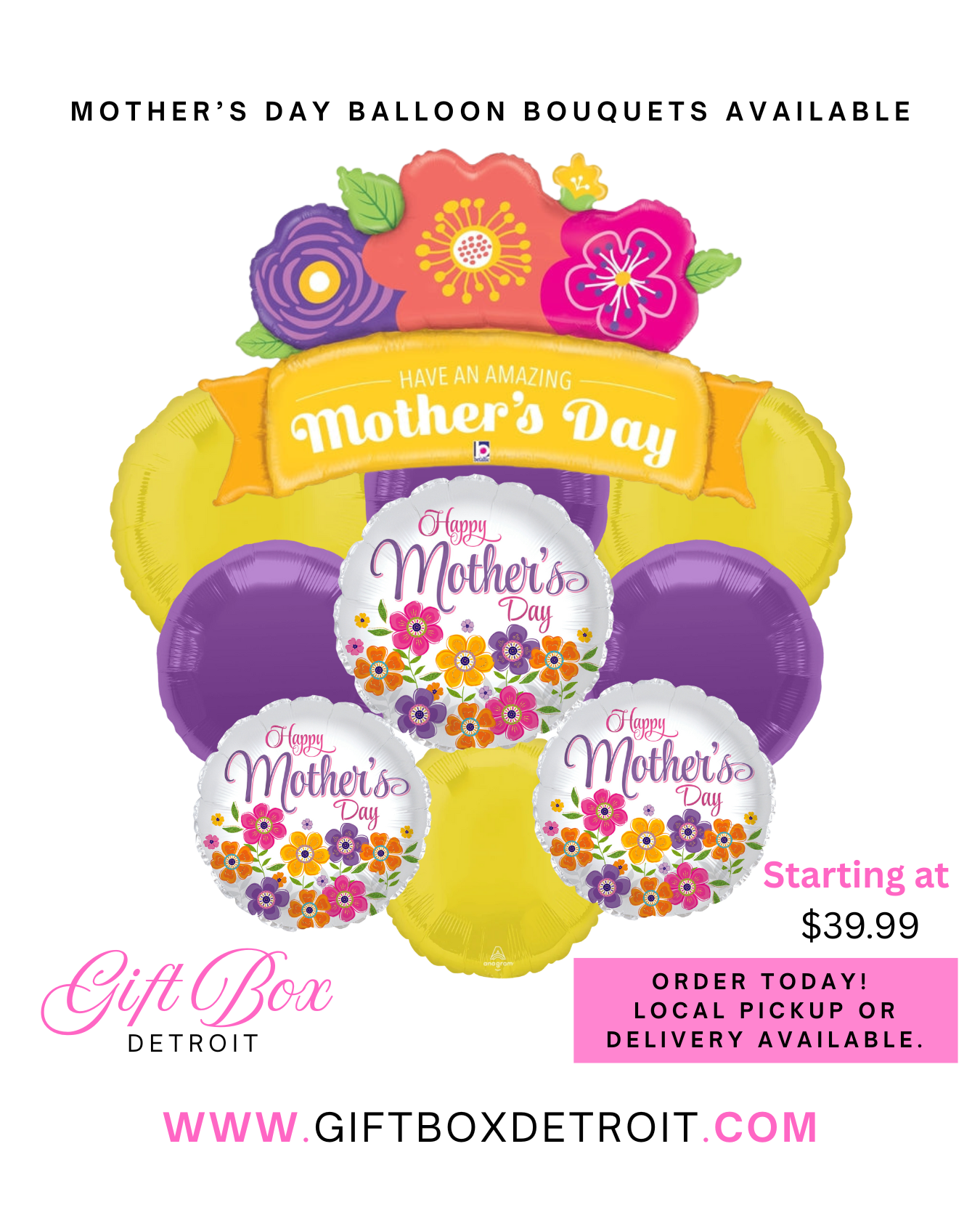 Mother's Day Banner Balloon Bouquet