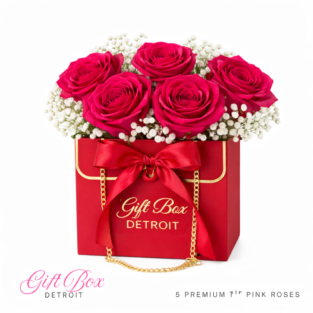 Rose Chain Bouquet - Red Gift Bag