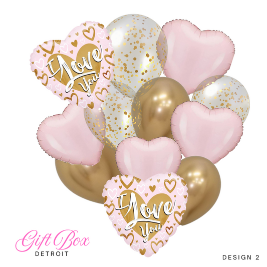 I Love You Pinkie Hearts Deluxe Bouquet