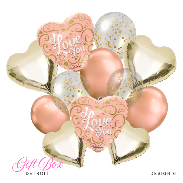 I Love You Rose Gold Deluxe Bouquet (Additional Colors Available)