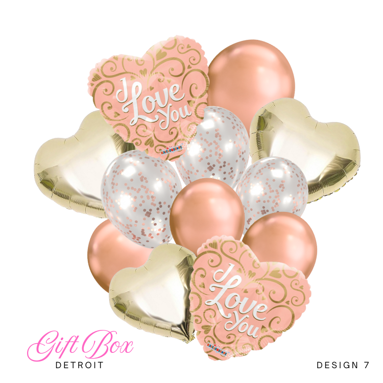I Love You Rose Gold Deluxe Bouquet (Additional Colors Available)