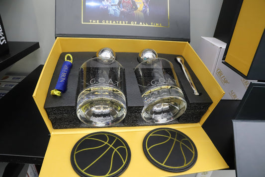 NOBLESIP - Whiskey Glasses PREMIUM Gift Set - for Basketball Lovers