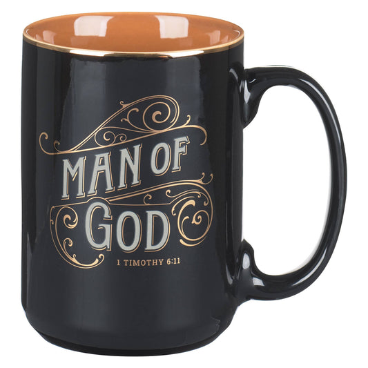 Man of God Black Ceramic Mug
