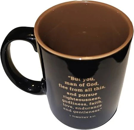 Man of God Black Ceramic Mug